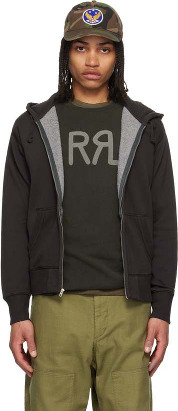 Photo: RRL Black Fleece Full-Zip Hoodie