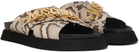 Moschino Beige Python Slides