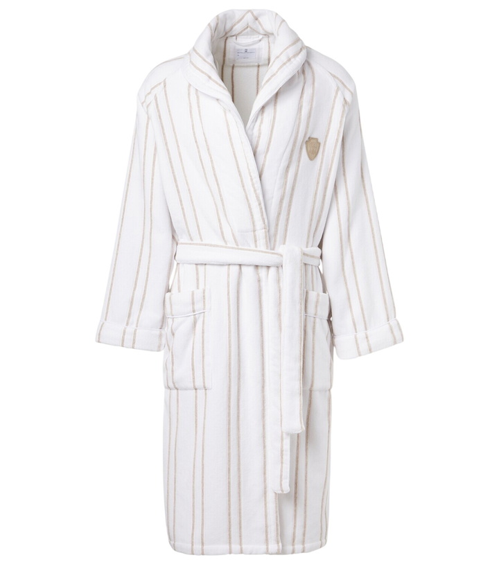 Photo: Brunello Cucinelli Striped cotton terry bathrobe