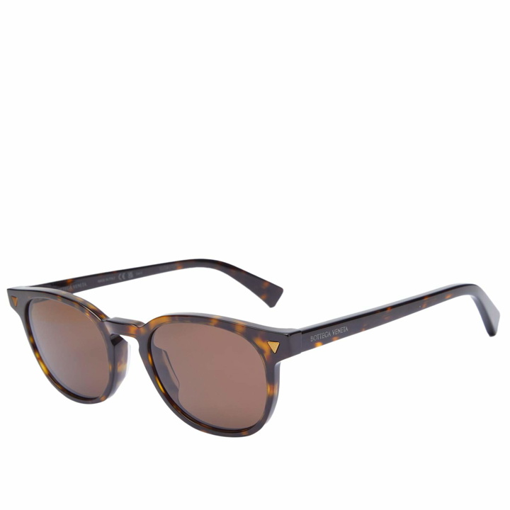 Photo: Bottega Veneta Eyewear Men's Bottega Veneta Soft Recycled Acetate Panthos Sunglasses in Havana/Brown