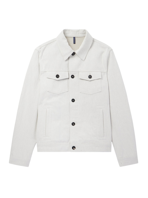 Photo: Slowear - Venezia 1951 Slim-Fit Cotton and Linen-Blend Twill Trucker Jacket - Neutrals