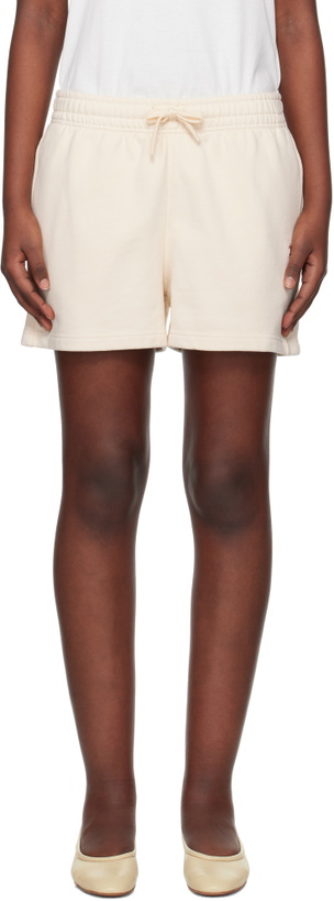 Photo: Maison Kitsuné Beige Baby Fox Patch Regular Jog Shorts