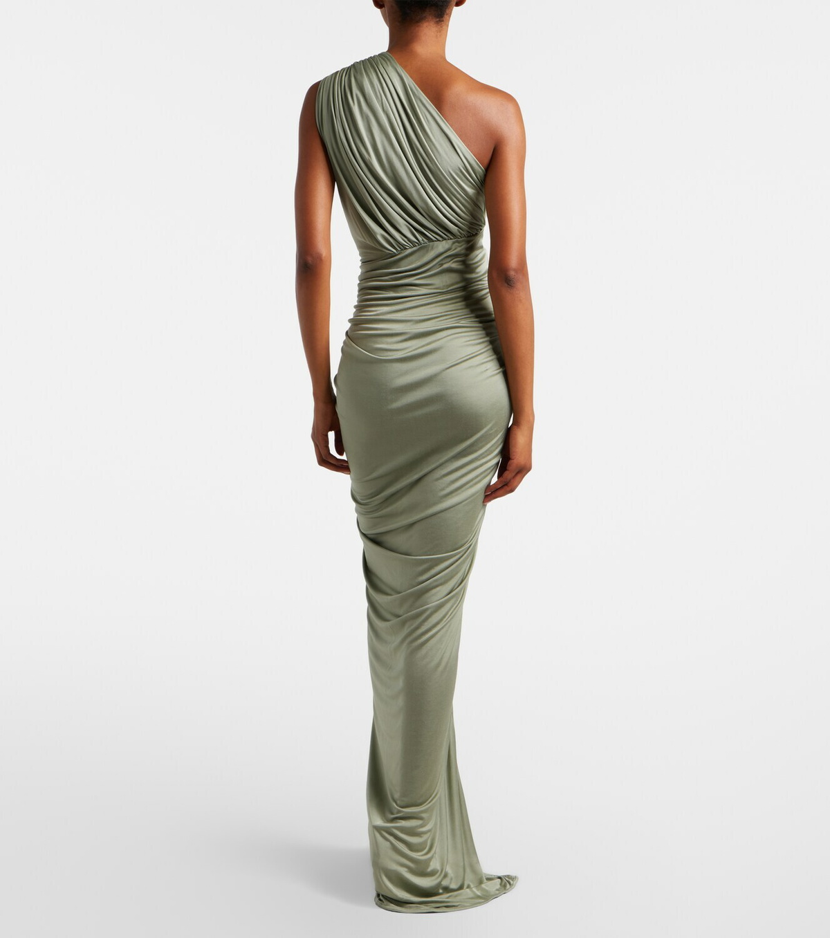 Rick Owens Asymmetric ruched jersey gown