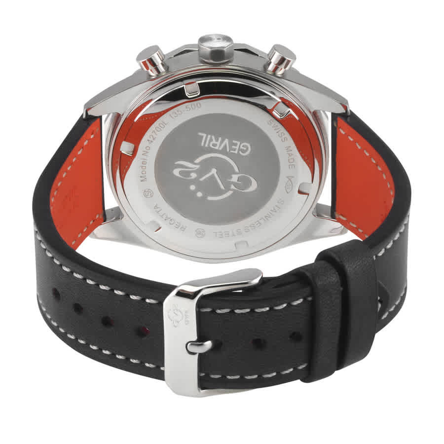 GV2 by Gevril Regatta Quartz Black Dial Mens Watch 42700