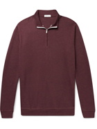Peter Millar - Crown Stretch Cotton and Modal-Blend Half-Zip Sweatshirt - Burgundy