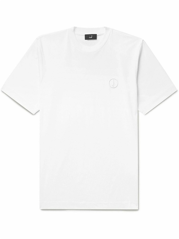 Photo: Dunhill - Slim-Fit Logo-Embroidered Cotton-Jersey T-Shirt - White