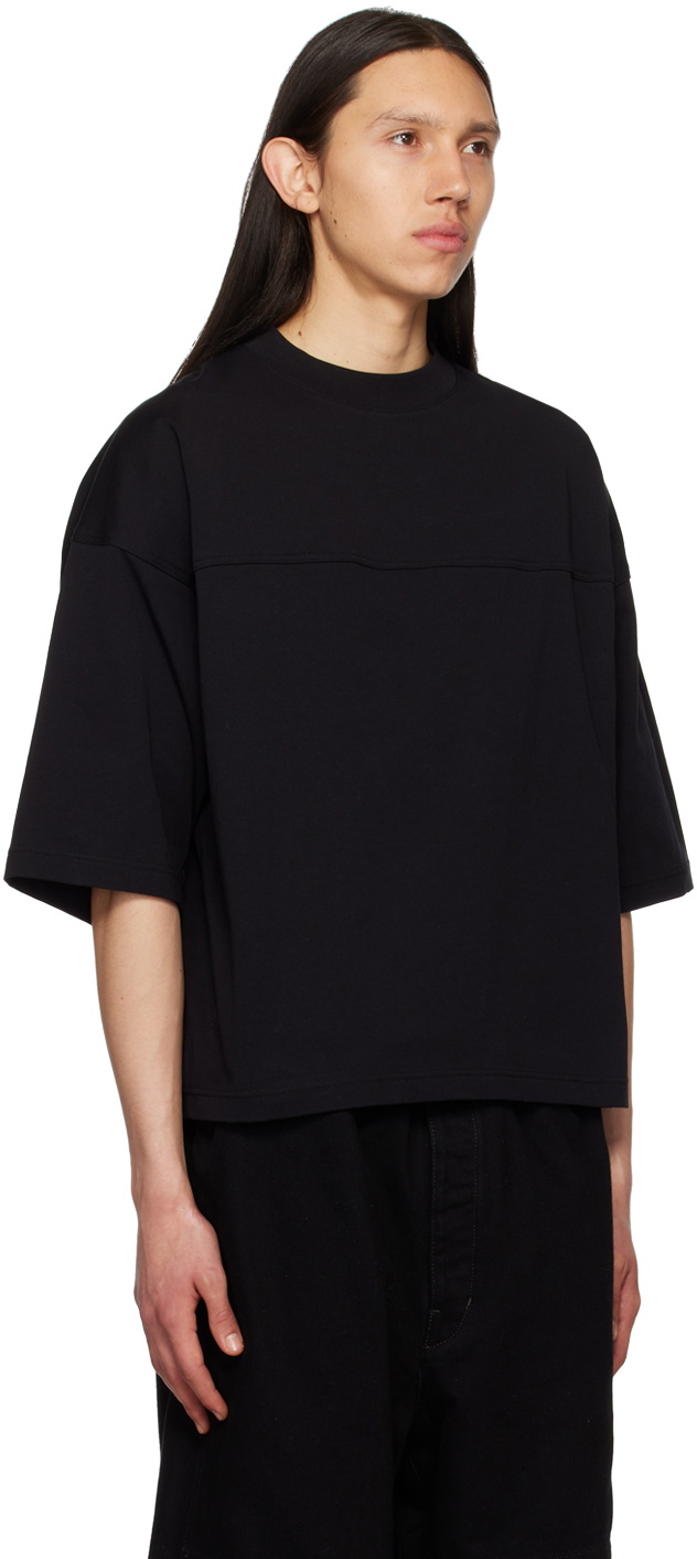 rito structure Black Big Shoulder T-Shirt