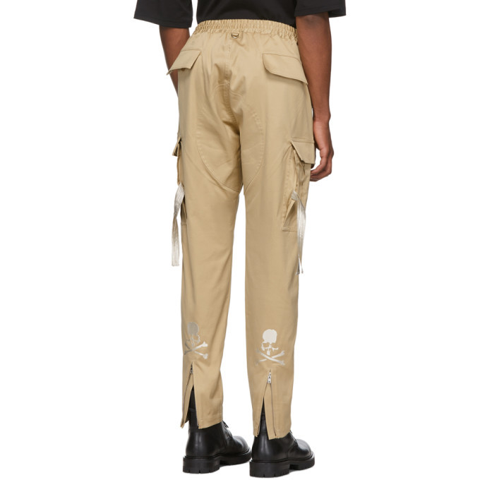 Beige Drawstring Cargo Pants