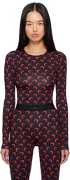 Marine Serre Black & Red Moon Second Skin Long Sleeve T-shirt