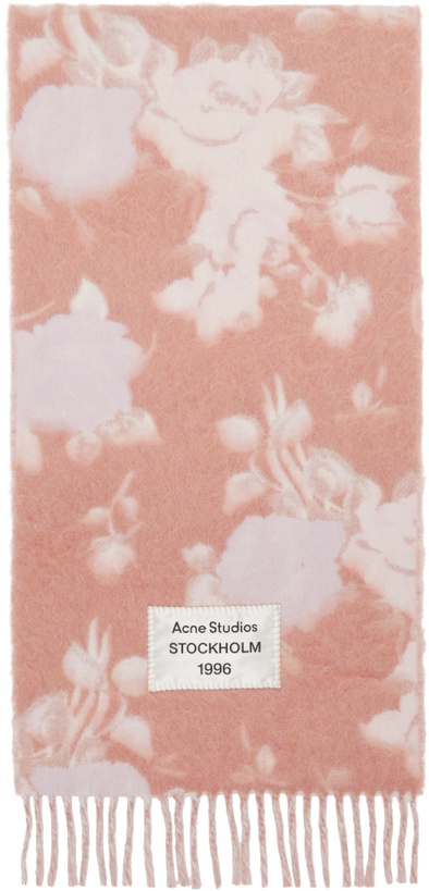 Photo: Acne Studios Pink Fringed Wool Scarf