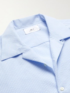 MR P. - Camp-Collar Striped Cotton-Seersucker Shirt - Blue - XS