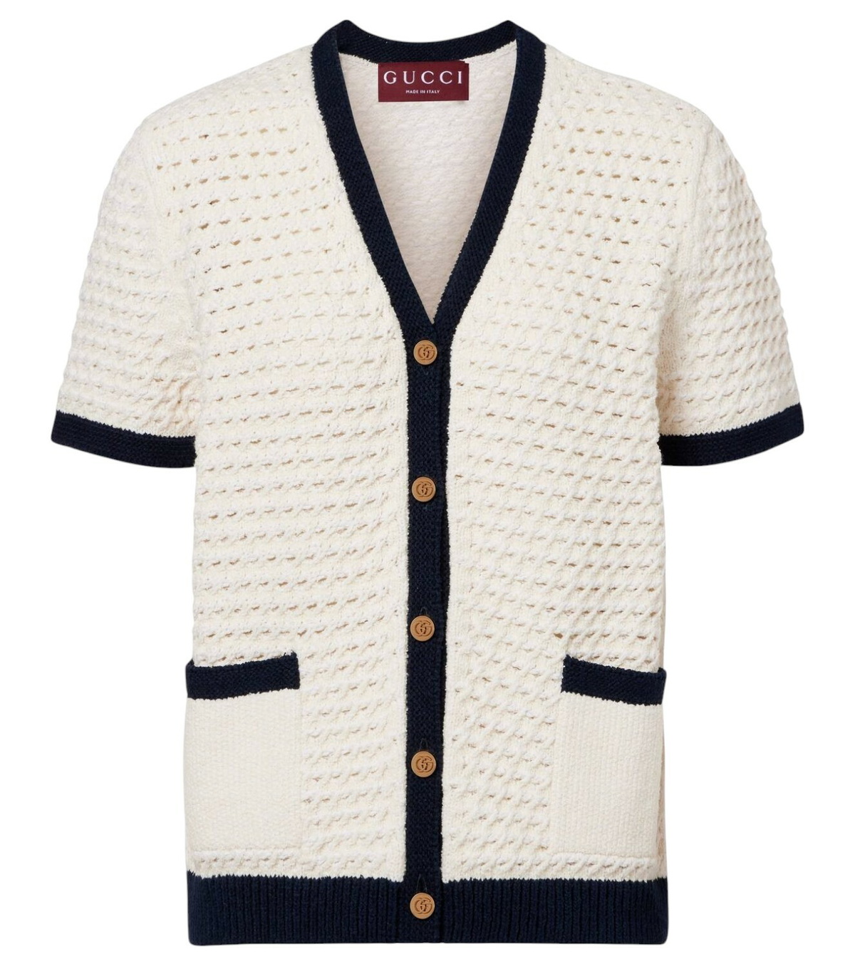 Gucci アイボリー カーディガン Gucci GG jacquard wool cardigan Gucci