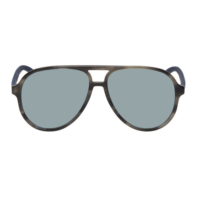 Photo: Gucci Grey Sport Pilot Sunglasses