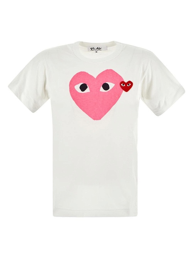 Photo: Comme Des Garçons Play Double Heart T Shirt