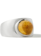 Pearls Before Swine - Silver and Gold Citrine Ring - Silver