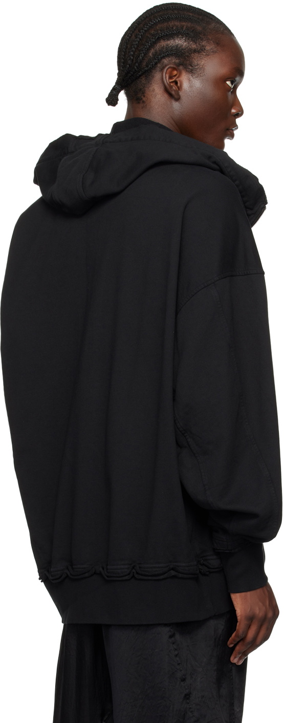 Julius Black Garment-Washed Hoodie