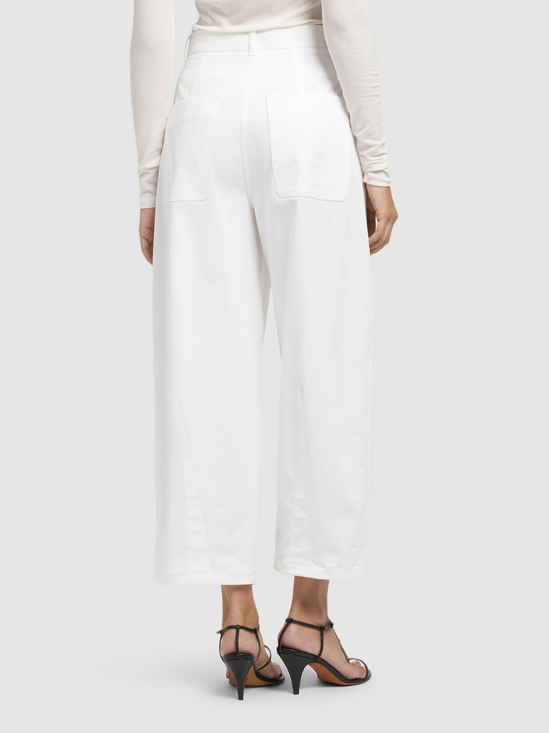 MAX MARA Mina Cotton Blend Twill Wide Pants Max Mara