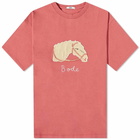 Bode Men's Pony Applique T-Shirt in Pink