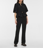 Deveaux New York - Lace-up peplum top