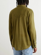 Séfr - Leo Textured-Cotton Voile Shirt - Green