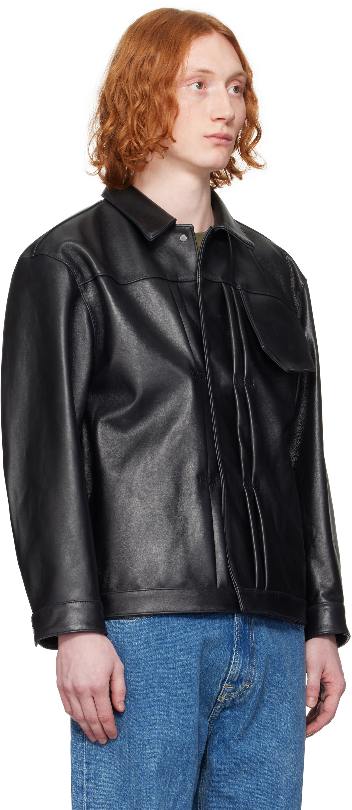 OUAT Black Office Leather Jacket