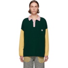 Loewe Green and Pink Cashmere Long Sleeve Polo