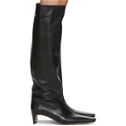 Staud Black Leather Wally Boots