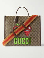 GUCCI - Printed Monogrammed Coated-Canvas and Leather Tote Bag