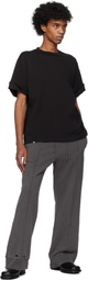 C2H4 Gray Staff Uniform Asymmetric Agitator Distressed Sweatpants