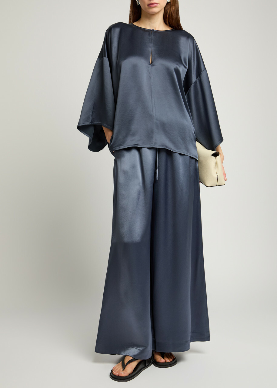 BY Malene Birger Cicie Satin top Blue