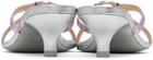 Sandy Liang Silver & Pink Spy Kitten Heeled Sandals