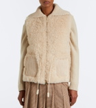 Moncler Shearling and cashmere down vest