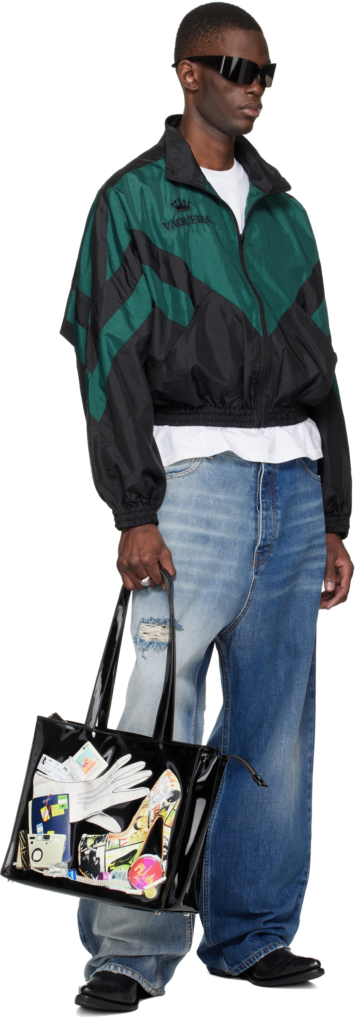 VAQUERA Black Trompe L'Oeil Tote