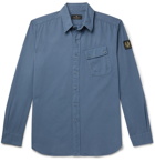 BELSTAFF - Pitch Logo-Appliquéd Garment-Dyed Cotton-Twill Shirt - Blue