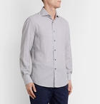 Brunello Cucinelli - Slim-Fit Cutaway-Collar Cotton Shirt - Gray