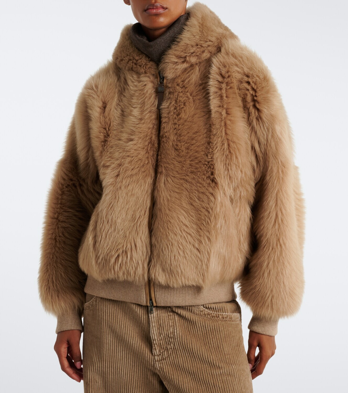 Brunello Cucinelli Monili shearling hooded shearling jacket