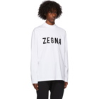 Fear of God Ermenegildo Zegna White Oversized Logo Long Sleeve T-Shirt