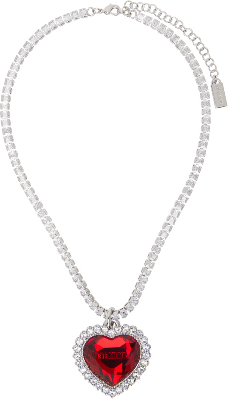 Photo: VETEMENTS Silver Crystal Heart Necklace