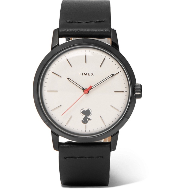Photo: Timex - Peanuts Marlin Stainless Steel and Leather Watch - White
