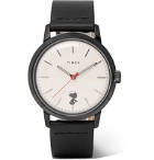 Timex - Peanuts Marlin Stainless Steel and Leather Watch - White