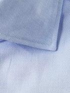 Zegna - Trofeo Slim-Fit Cutaway-Collar Cotton-Blend Twill Shirt - Blue
