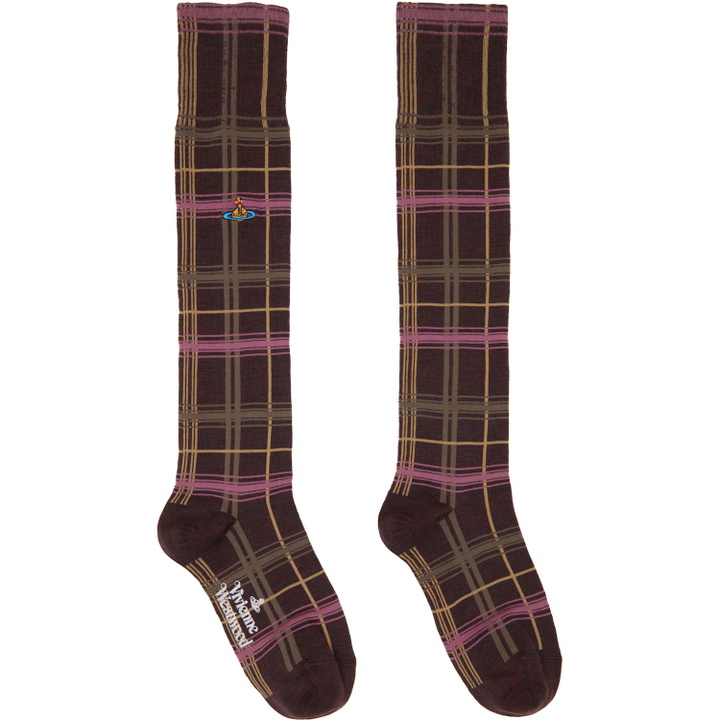 Photo: Vivienne Westwood Brown Multicheck High Socks