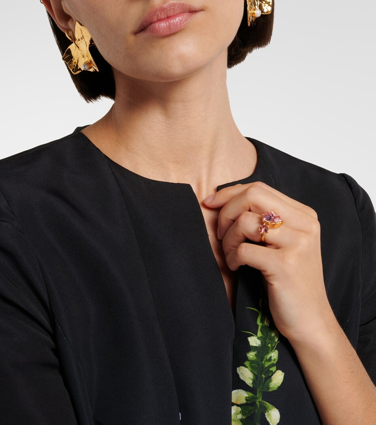 Oscar de la Renta Crystal-embellished ring