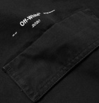 Off-White - Oversized Logo-Print Cotton-Twill Shirt Jacket - Black