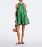 Alémais Fish Sticks printed linen minidress