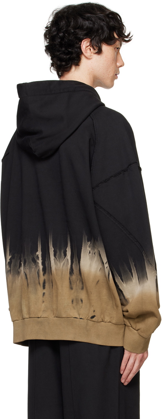 Feng Chen Wang Black & Khaki Tie-Dye Hoodie
