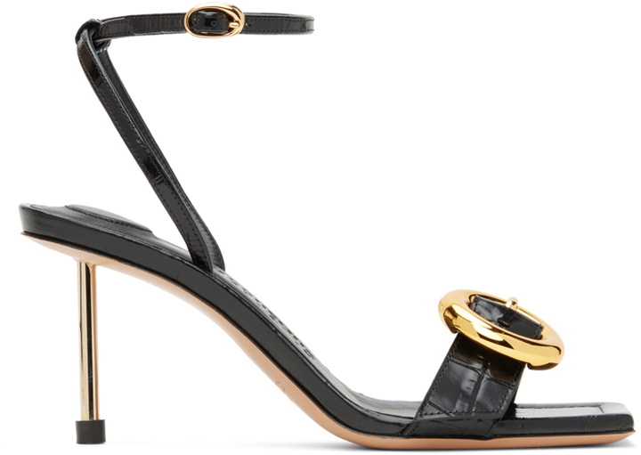 Photo: JACQUEMUS Black Les Sculptures 'Les sandales Regalo' Heeled Sandals