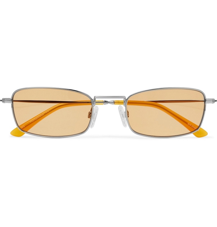 Photo: Sun Buddies - E-40 Rectangle-Frame Stainless Steel and Acetate Sunglasses - Silver