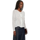 ISSEY MIYAKE White Chiffon Twist Cardigan