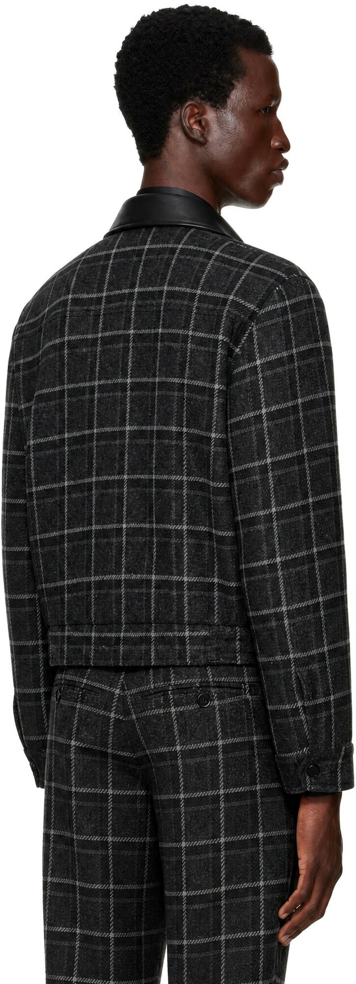 Ernest W. Baker SSENSE Exclusive Gray Check Bomber Jacket